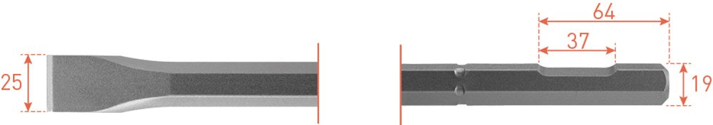 Plattebeitel 6-kant 19 / uitsparing