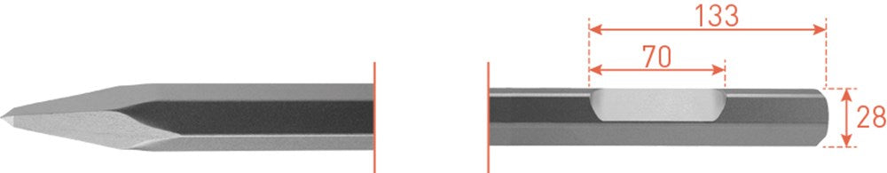 Puntbeitel 6-kant 28