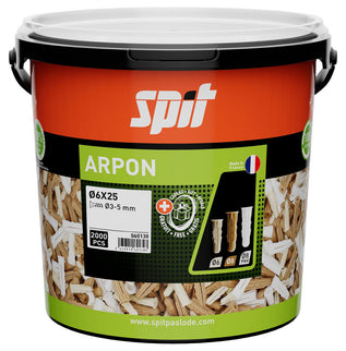 SPIT ARPON PLUG D.6x25 - 2.000 STUKS IN ECO EMMER