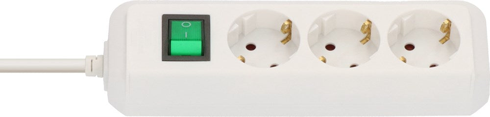 Brennenstuhl ECO-LINE STEKKERDOOS MET SCHAKELAAR 3-VOUDIG WIT 3M H05VV-F 3G1,5