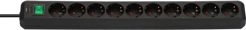Brennenstuhl ECO-LINE STEKKERDOOS MET SCHAKELAAR 10-VOUDIG ZWART 3M H05VV-F 3G1,5