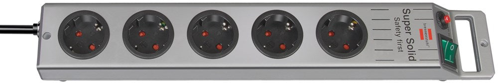 Brennenstuhl SUPER-SOLID-LINE STEKKERDOOS 5-VOUDIG ZILVER 2,5M H05VV-F 3G1,5