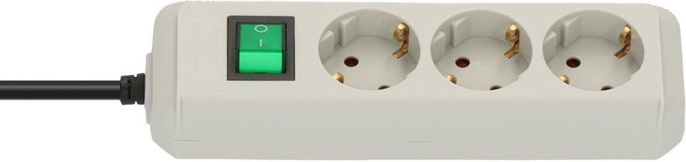 Brennenstuhl ECO-LINE MET SCHAKELAAR 3-VOUDIG LICHTGRIJS 1,5 M H05VV-F 3G1,5