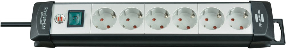 Brennenstuhl PREMIUM-LINE STEKKERDOOS 6-VOUDIG ZWART/LICHTGRIJS 5M H05VV-F 3G1,5