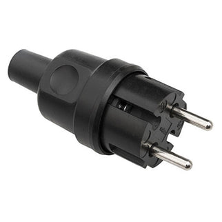 Rubber Stekker 2P Zwart – 46195