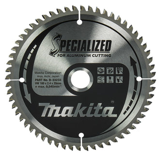 Makita HM Zaagblad 160X20X2.4 60T AL - Alu 160X20X2,4 0G – B-33233