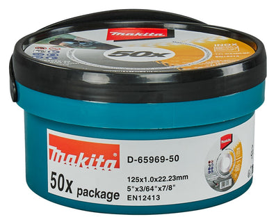 Makita DOORSLIJPSCHIJF RVS GROOTVERPAKKING 125X1,0MM - 50 STUKS