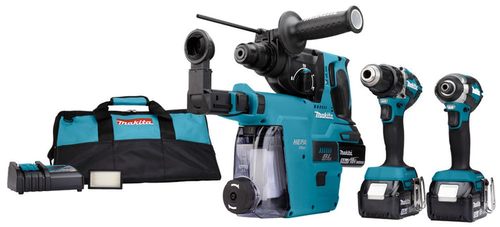 Makita DLX3106TW1 18V 3-Delige Combiset voor Slag Schroeven en Boren in Hout Beton