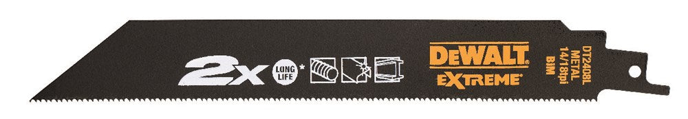 DeWALT Reciprozaagblad 2x bim 203x2,5mm medium metalen profielen DT2408L