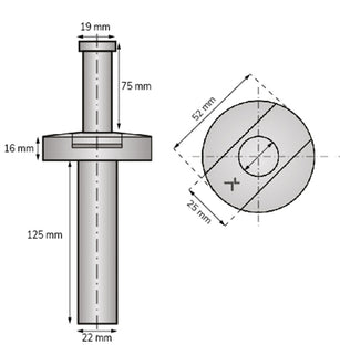 Lijntekening Exceptor kierstandhouder