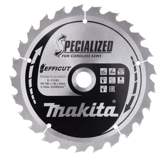 Makita HM ZAAG FF 190X20X1,85 25T Afkortzaagblad Hout Efficut 10G – E-11140