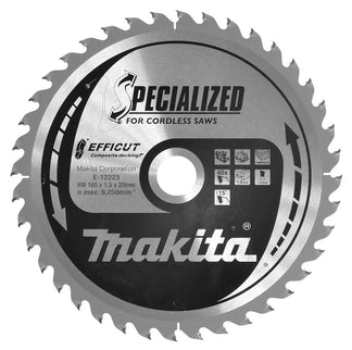 Makita Cirkelzaagblad WPC Zaagblad Efficut 165X20X1.5mm 40T 15G – E-12223