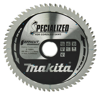 Makita Afkort- en Cirkelzaagblad Aluminium HM Zaagblad 190X30mm 60T 0G Alu – E-16863