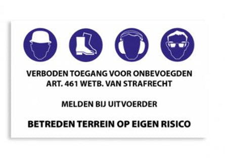 Gebodsbord bouwplaatas