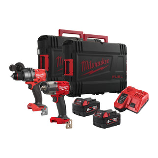 Milwaukee M18 FPP2F3-502X M18 FUEL Combiset Slagboormachine + Slagmoersleutel
