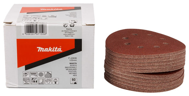 Makita Schuurschijf 125mm K60 Red Velcro – P-43636