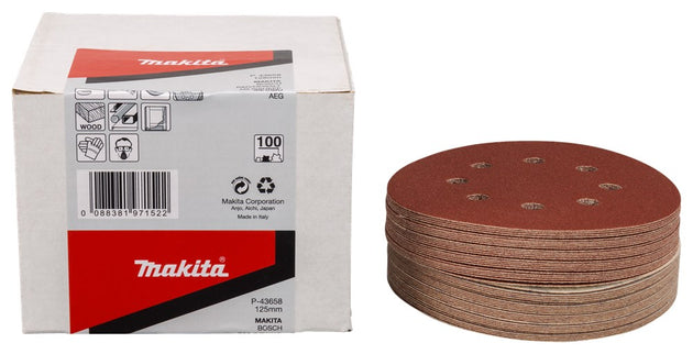 Makita Schuurschijf 125mm K100 Red Velcro – P-43658