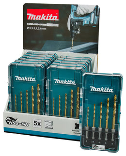 MAKITA METAALBOORSET 5-DELIG (DISPLAY 12 STUKS)