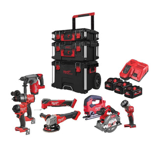 Milwaukee M18 FPP8E-553P Accu Powerpack 8-delig 18V 5.5Ah in PACKOUT Trolley