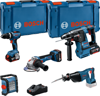 Combiset 18V 5-Toolkit GSB + GBH + GWS + GSA + GLI in L-Boxx - 0615A5007S