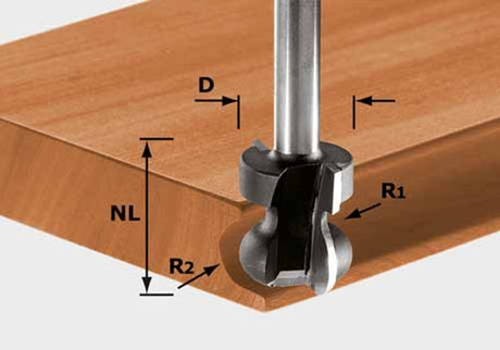 Vingergreepfrees HW schacht 8 mm HW S8 D22/16/R2,5+6