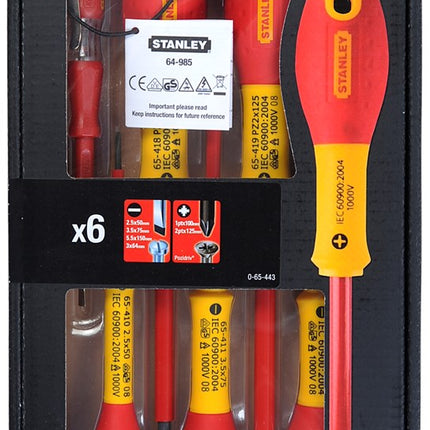 Stanley Fatmax VDE-Schroevendraaierset 6-Delig - Parallel/pozidriv en Spanningsz – 0-65-443