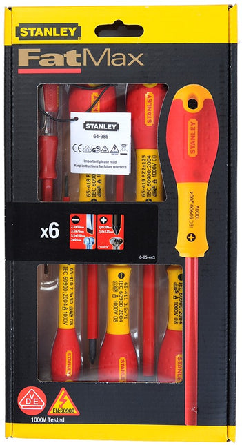 Stanley Fatmax VDE-Schroevendraaierset 6-Delig - Parallel/pozidriv en Spanningsz – 0-65-443