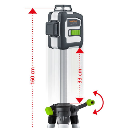 Laserliner COMPACTPLANE-LASER 3G SET 150 CM (GREEN,TILT, BLE, SOFTBAG)