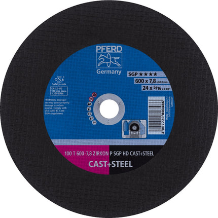 Afbeelding PFERD TOOLS doorslijpschijf voor stationair gebruik 100 T SGP HD CAST+STEEL