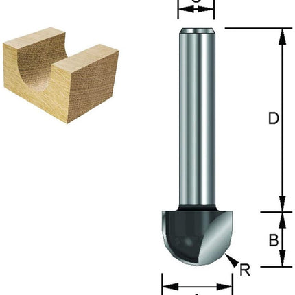 ENT Holprofielfrees R=6.35 HM D=8 – 7912288