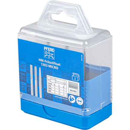 Afbeelding PFERD TOOLS set hardmetalen stiftfrezen voor hoogrendement, vertanding micro SET 1303 MICRO 3TLG