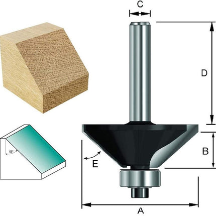 ENT Verstekfrees 45 Grad+lager HM D=6 – 7913801