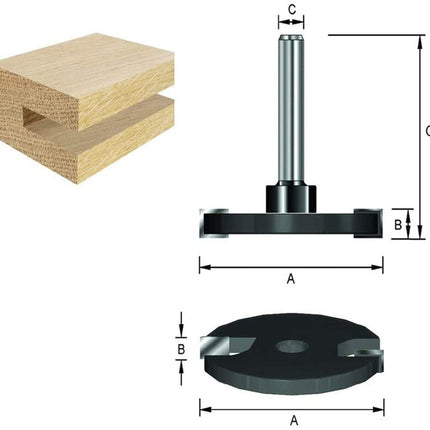 Afbeelding ENT schijffrees hm, 2-snijvlakken, schacht 8 mm