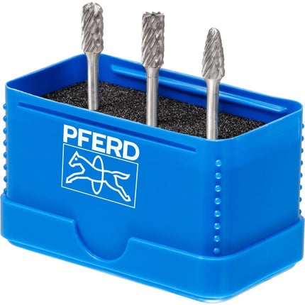 Afbeelding PFERD TOOLS set hardmetalen stiftfrezen voor hoogrendement, vertanding allround SET 1404 ALLROUND 3TLG