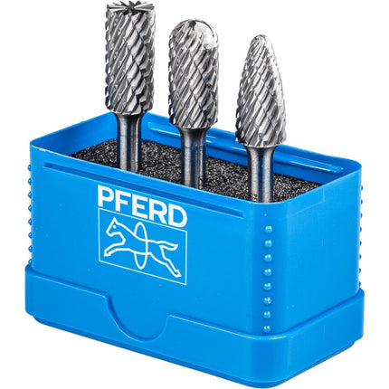 Afbeelding PFERD TOOLS set hardmetalen stiftfrezen voor hoogrendement, vertanding allround SET 1414 ALLROUND 3TLG