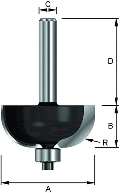 ENT HOLPROFIELFREES HM R=8 HSS d=8          MET LAGER KOLF