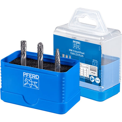 Afbeelding PFERD TOOLS set hardmetalen stiftfrezen voor universeel gebruik, vertanding 3 plus SET 1505 Z3P 3TLG