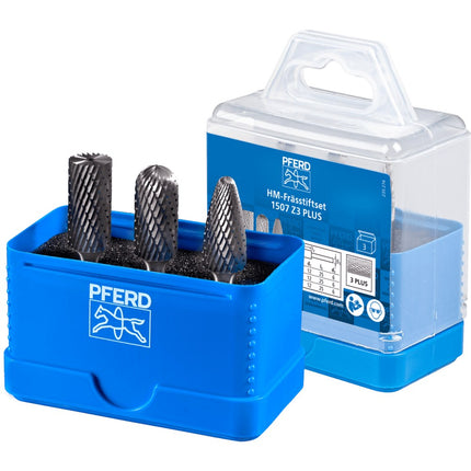 Afbeelding PFERD TOOLS set hardmetalen stiftfrezen voor universeel gebruik, vertanding 3 plus SET 1507 Z3P 3TLG