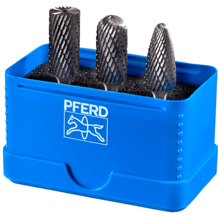 Afbeelding PFERD TOOLS set hardmetalen stiftfrezen voor universeel gebruik, vertanding 3 plus SET 1507 Z3P 3TLG