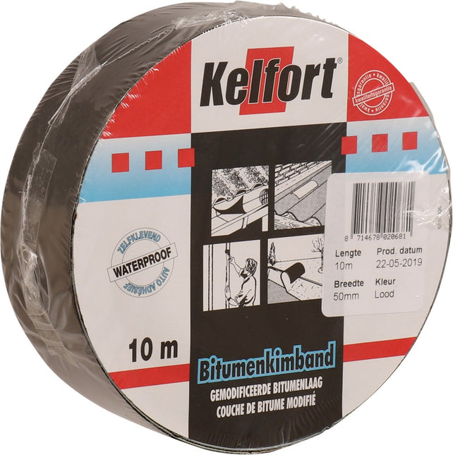 Bitumenkimband loodkleurig Kelfort