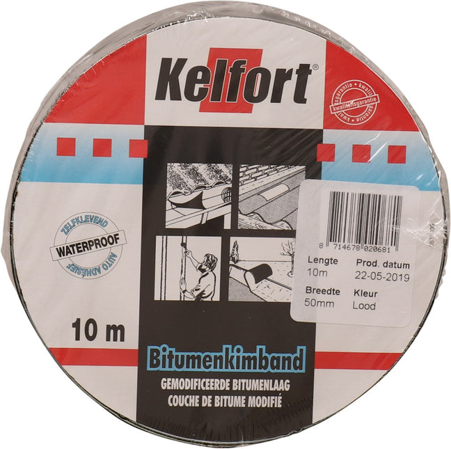 Bitumenkimband loodkleurig Kelfort