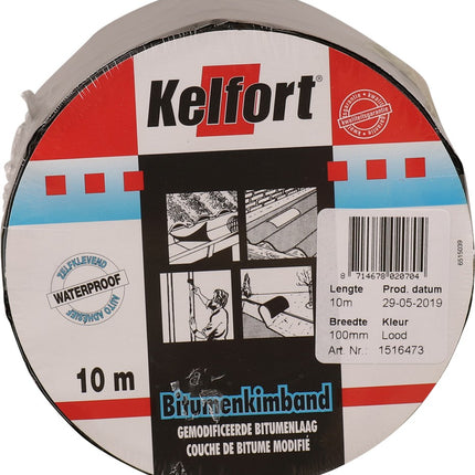 Bitumenkimband loodkleurig Kelfort