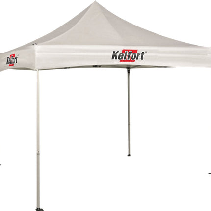 Doorwerktent wit met logo