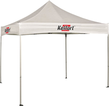 Doorwerktent wit met logo
