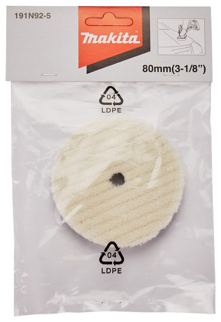 Makita Wollen Schijf 80mm Inpoetsschijf Wol 80mm – 191N92-5