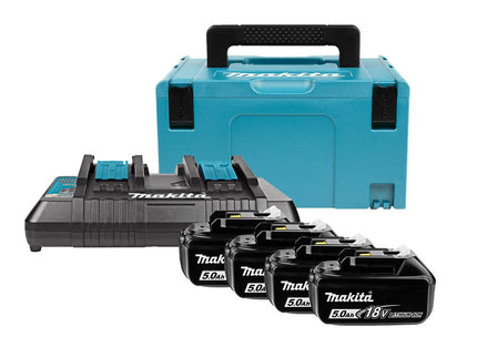 Makita Startset - 18V Combiset 1X DC18RD Lader en 4X BL1850B Accu's – 197626-8