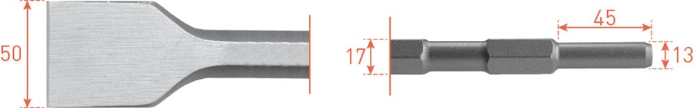 Spadebeitel 6-kant 17 / 13x45