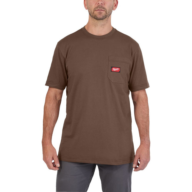 Milwaukee Wtssbr XXL Work T-Shirt Short Sleeve Brown XXL – 4932493032
