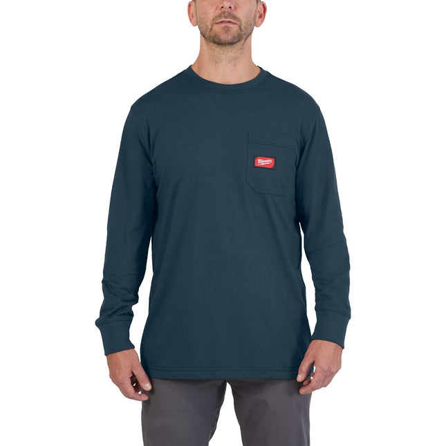 Milwaukee Wtlsbluii XXL Work T-Shirt Long Sleeve BLUE XXL – 4932493047