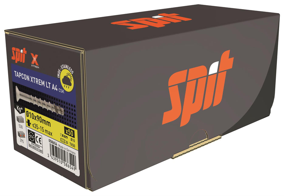 SPIT TAPCON CSK XTREM RVS A4 Betonschroef 10x90mm 50st - 058654